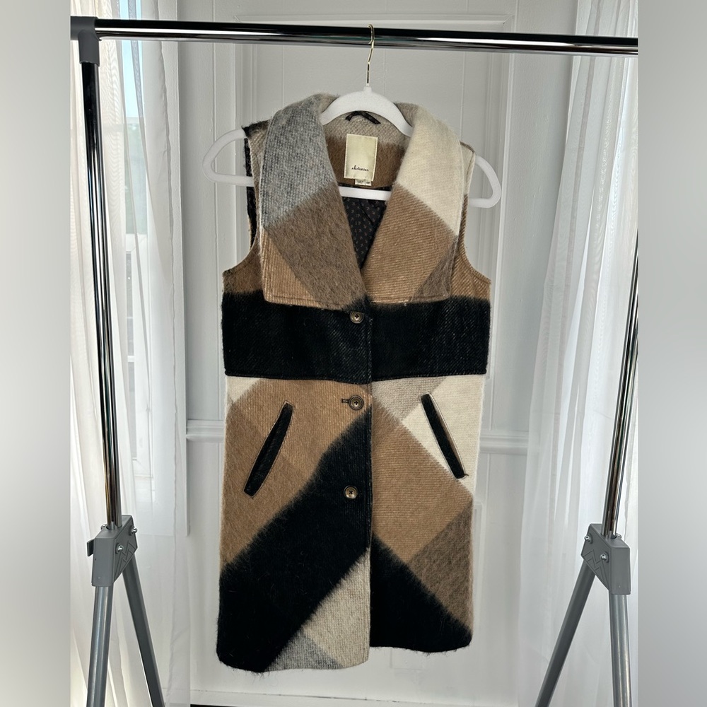 Elevenses XSP long vest jacket, wool blend, lined